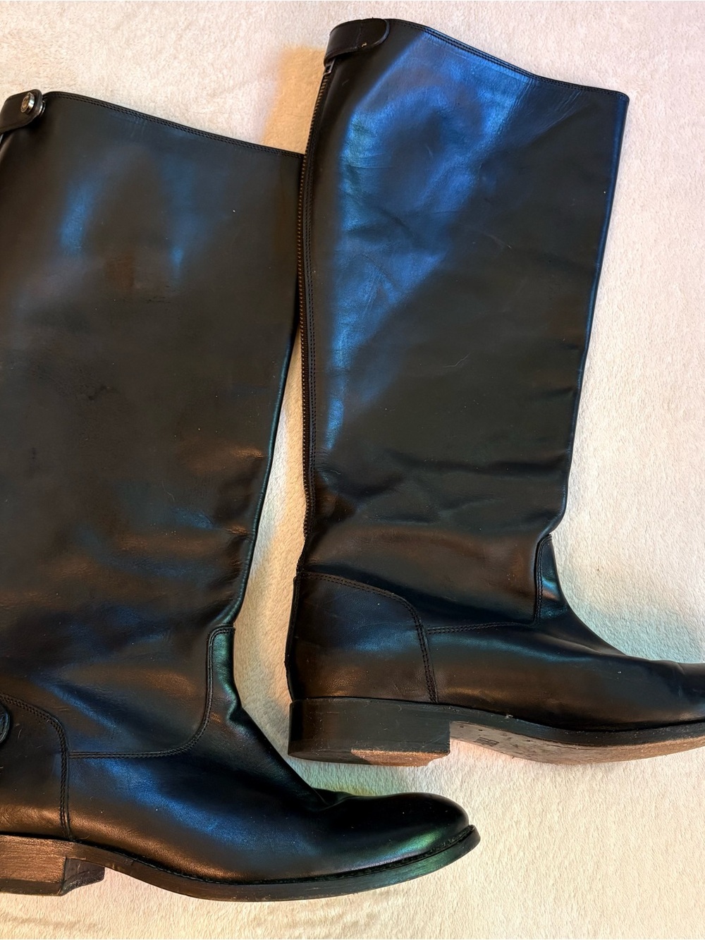 Frye Melissa 3471368 Black Leather Knee High Classic Riding Boots Sz 10
